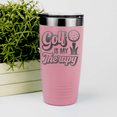Salmon golf tumbler Golf Is My Therapy