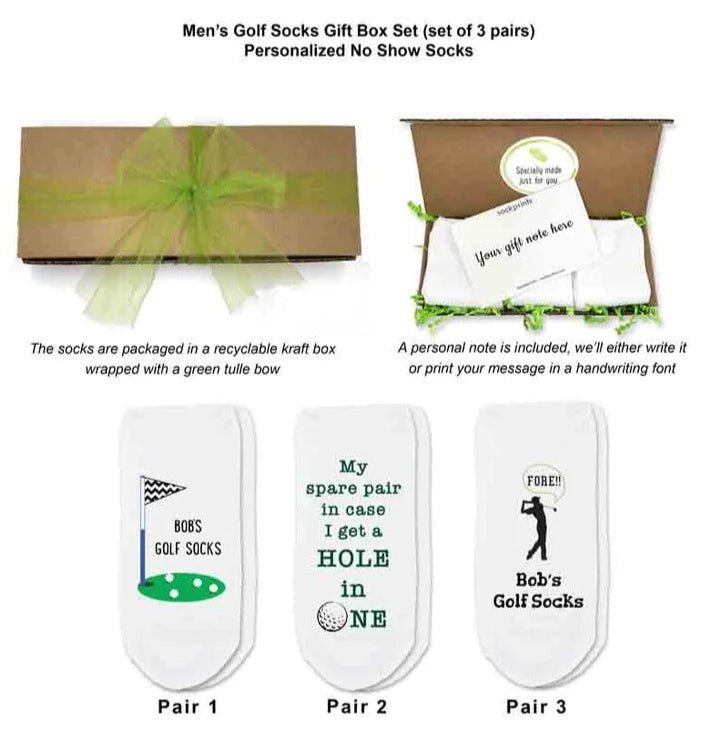 Unique Personalized Personalized Golf Socks Customized Socks Gifts for Men by Groovy Guy