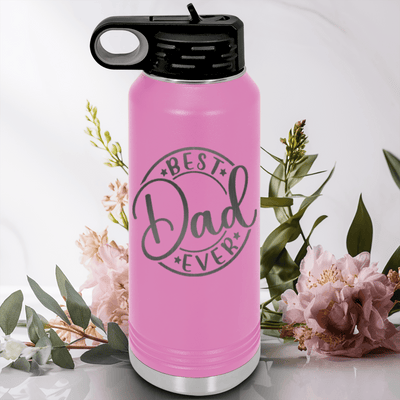 Light Purple Fathers Day Water Bottle With Greatest Dad Design