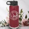 Maroon Fathers Day Water Bottle With Greatest Dad Design