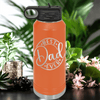 Orange Fathers Day Water Bottle With Greatest Dad Design