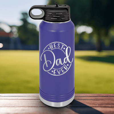 Purple Fathers Day Water Bottle With Greatest Dad Design