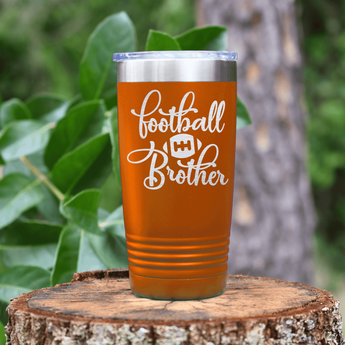 Orange football tumbler Gridiron Borther