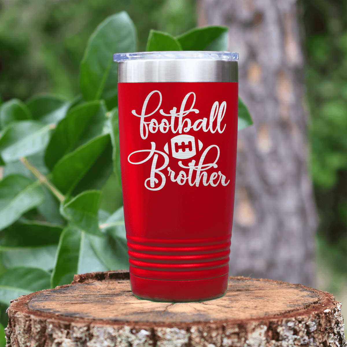 Red football tumbler Gridiron Borther