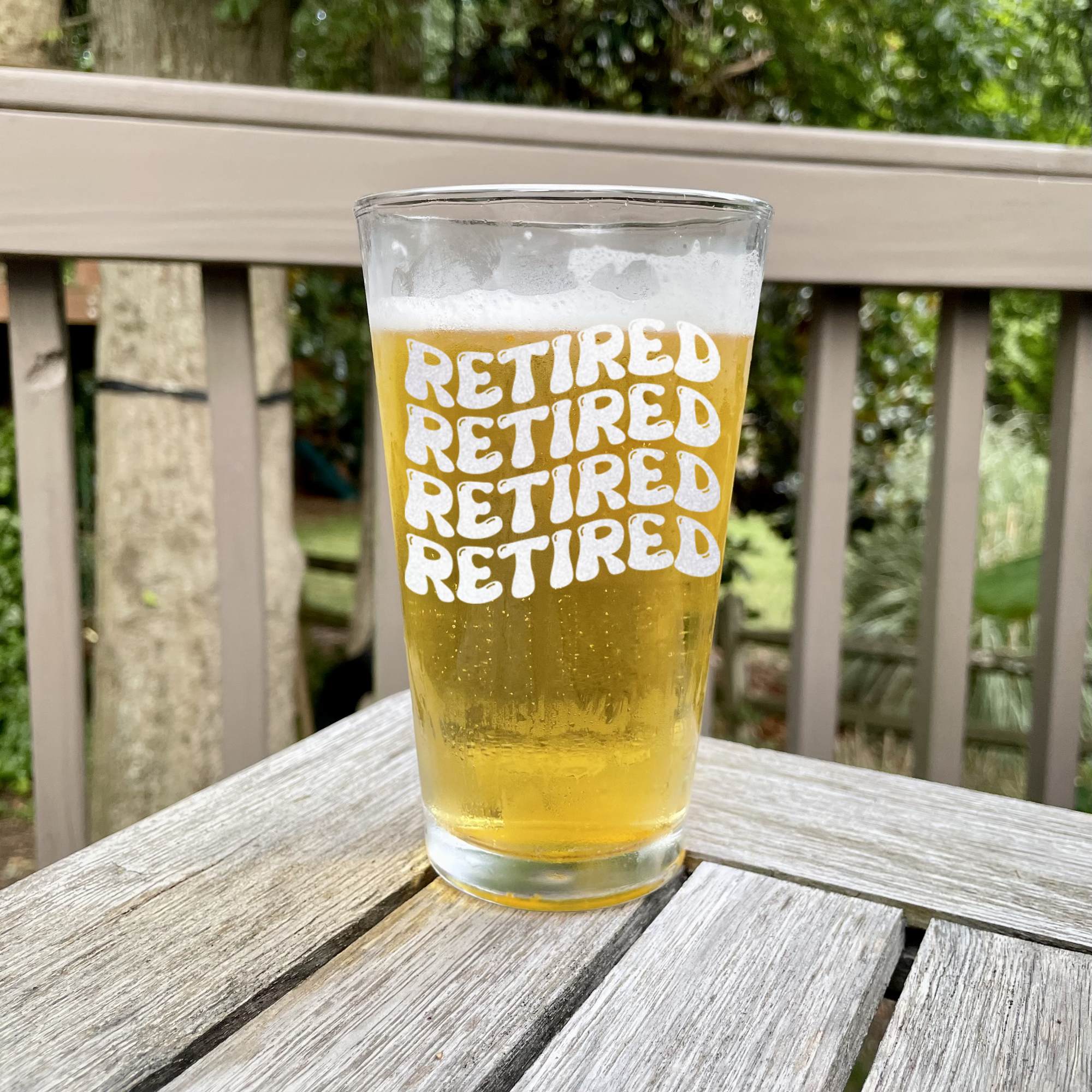 Groovy And Retired Pint Glass