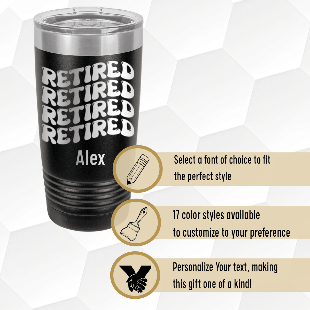 Unique Personalized Groovy And Retired Tumbler Customized Retirement Tumblers Gifts for Men by Groovy Guy