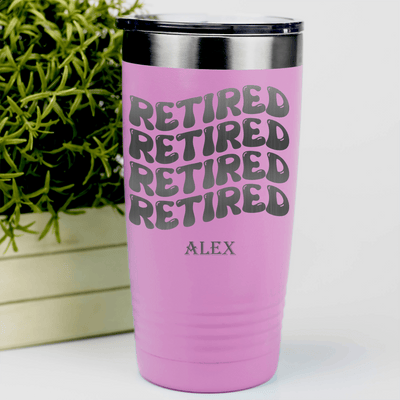 Pink Retirement Tumbler With Groovy And Retired Design