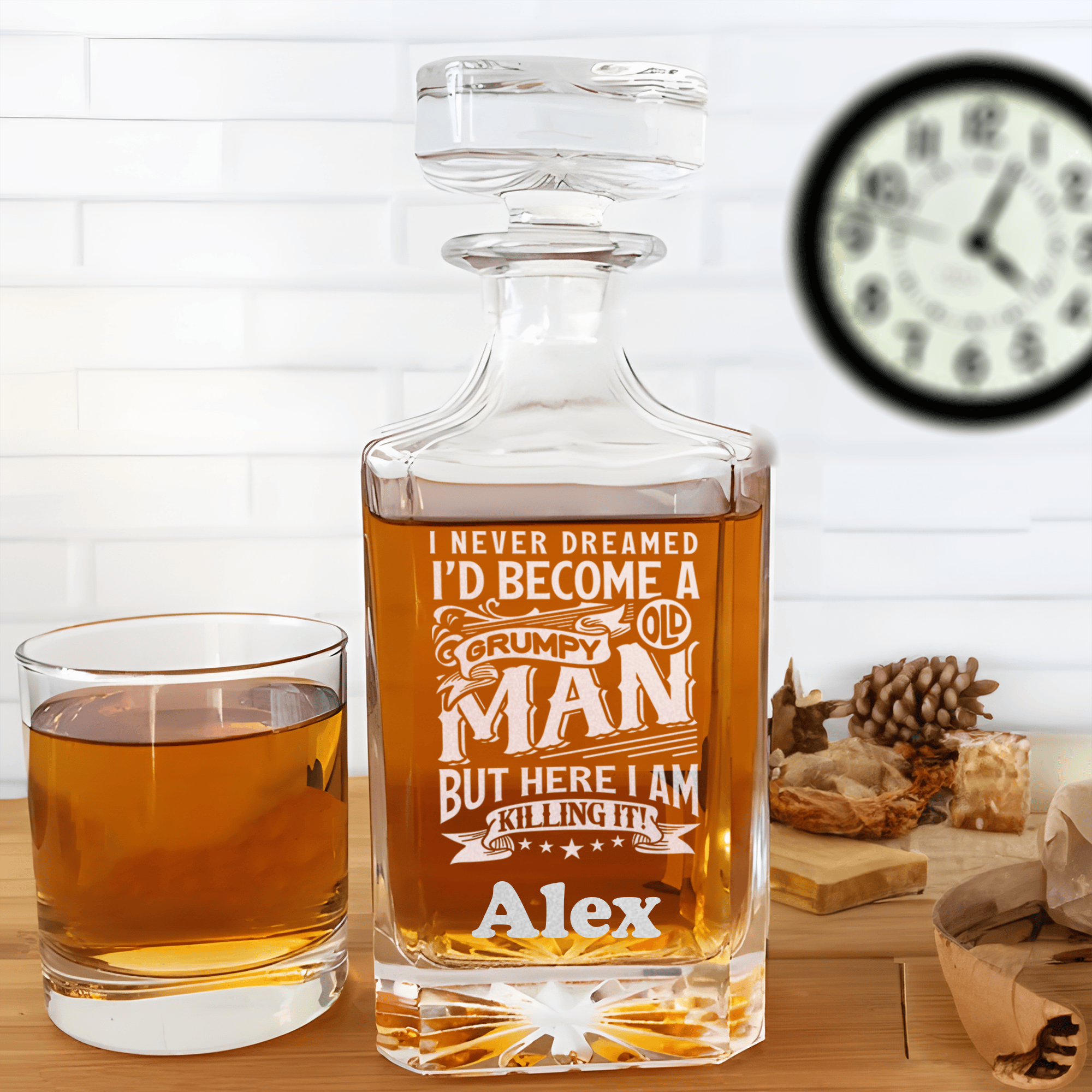 Funny Old Man Whiskey Decanter With Grumpy Old Man Design