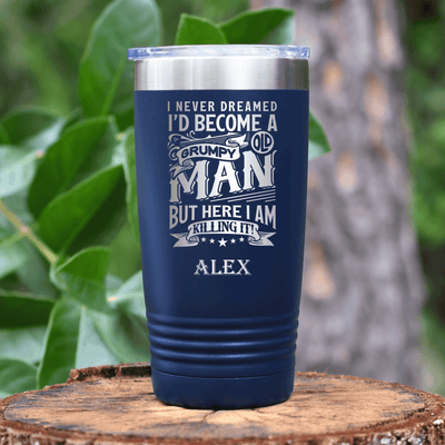 Navy Funny Old Man Tumbler With Grumpy Old Man Design