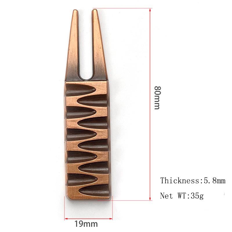 Engraved Golf Divot Repair Tool, Stylish Copper Finish - Groovy