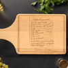 Custom Maple Paddle Cutting Board With Handwritten Note Design