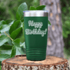Green Birthday Tumbler With Happy Birthday Design