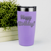 Light Purple Birthday Tumbler With Happy Birthday Design