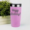 Pink Birthday Tumbler With Happy Birthday Design