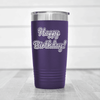 Purple Birthday Tumbler With Happy Birthday Design