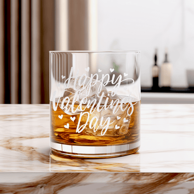 Happy Valentines Day Whiskey Glass
