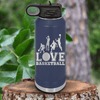 Navy Basketball Water Bottle With Heart Beats For Basketball Design