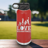 Red Basketball Water Bottle With Heart Beats For Basketball Design