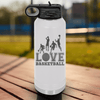 White Basketball Water Bottle With Heart Beats For Basketball Design