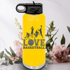 Yellow Basketball Water Bottle With Heart Beats For Basketball Design