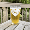Heart Carved Love Pint Glass