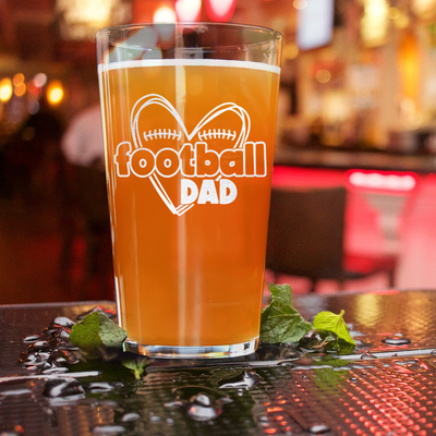 Heartfelt Football Dad Pint Glass