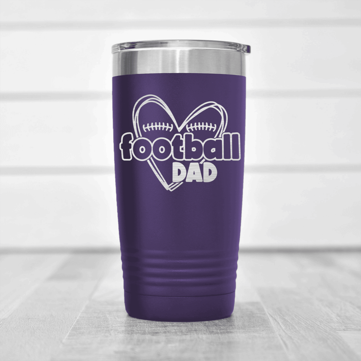 Purple football tumbler Heartfelt Football Dad