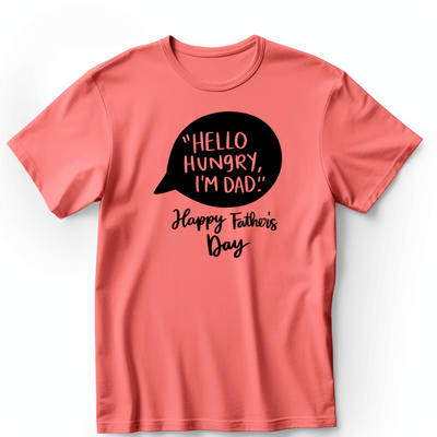 Light Red Mens T-Shirt With Hello Hungry Im Dad Design