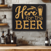 Black Gold Leather Wall Decor With Here For The Beer Design