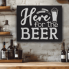 Black Silver Leather Wall Decor With Here For The Beer Design