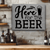 Grey Leather Wall Decor With Here For The Beer Design