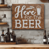 Rustic Silver Leather Wall Decor With Here For The Beer Design