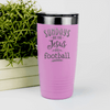 Pink football tumbler Holy Days And Hail Mary Passes