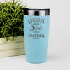Teal football tumbler Holy Days And Hail Mary Passes