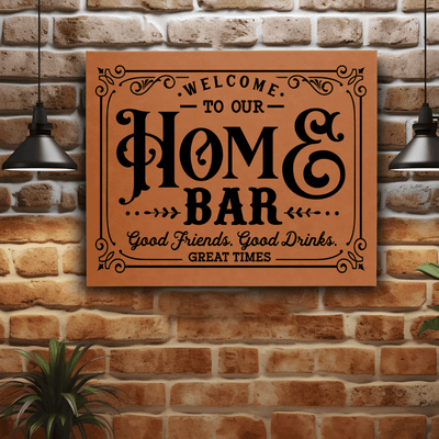 Rawhide Leather Wall Decor With Home Bar Life Design