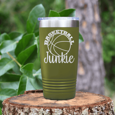 Military Green basketball tumbler Hoops Addict Visual