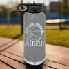 Grey Basketball Water Bottle With Hoops Addict Visual Design