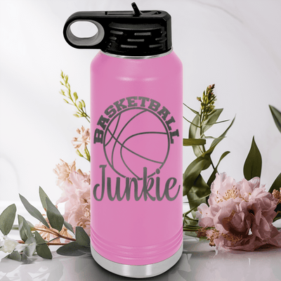 Light Purple Basketball Water Bottle With Hoops Addict Visual Design