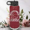 Maroon Basketball Water Bottle With Hoops Addict Visual Design