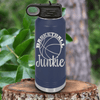 Navy Basketball Water Bottle With Hoops Addict Visual Design