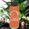 Orange Basketball Water Bottle With Hoops Addict Visual Design