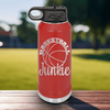 Red Basketball Water Bottle With Hoops Addict Visual Design