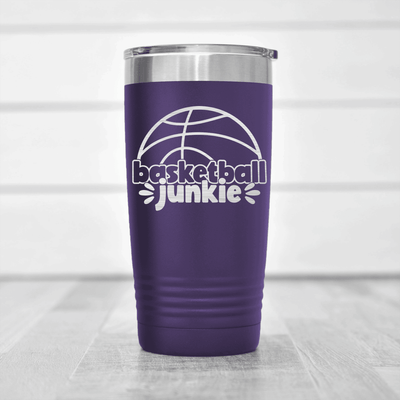 Purple basketball tumbler Hoops Obsession In Words