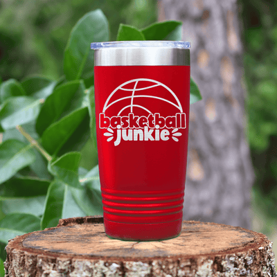 Red basketball tumbler Hoops Obsession In Words