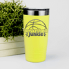 Yellow basketball tumbler Hoops Obsession In Words