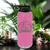 Pink Basketball Water Bottle With Hoops Obsession In Words Design