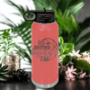 Salmon Basketball Water Bottle With Hoops Sibling Pride Design