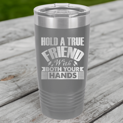 Funny Hug Your Friend Ringed Tumbler