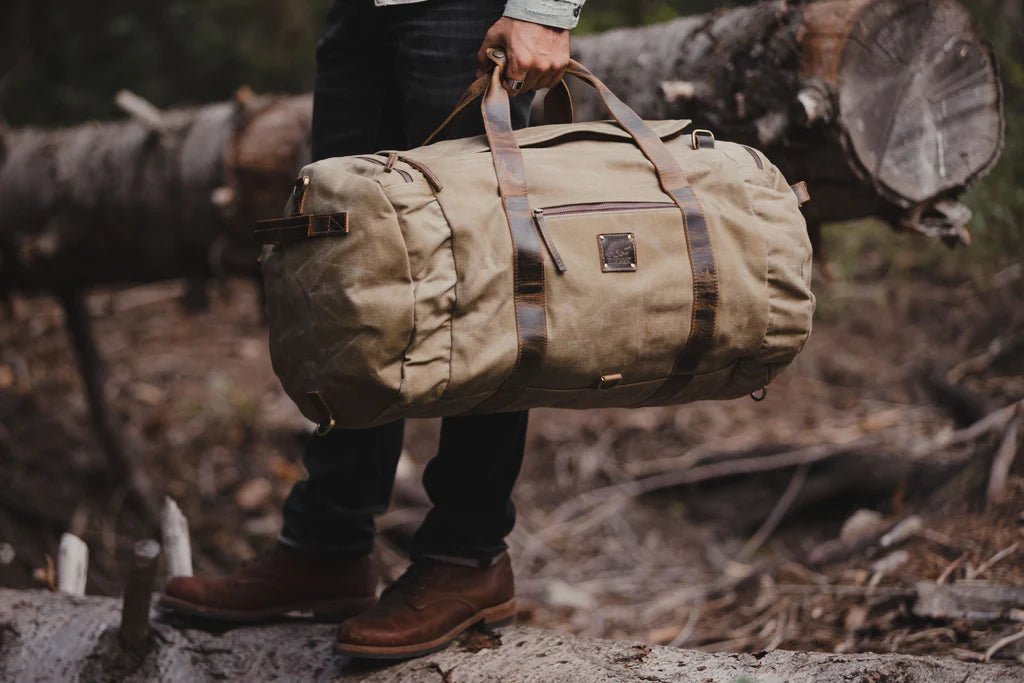 Lands end waxed canvas duffle outlet bag