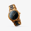 Exotic Wooden Black Steel Watch
